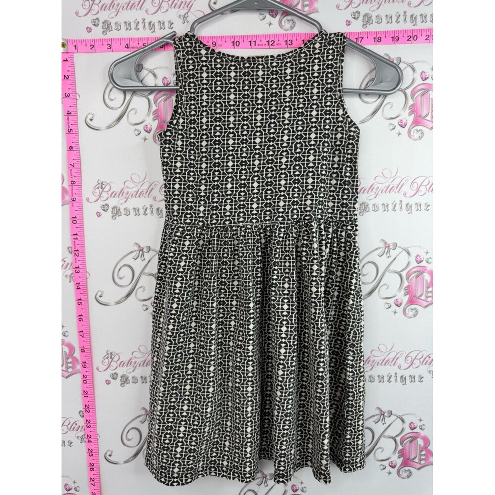 H&M dress girls Black and White Geometric Sleeveless Girls Dress - Picture 2 of 8